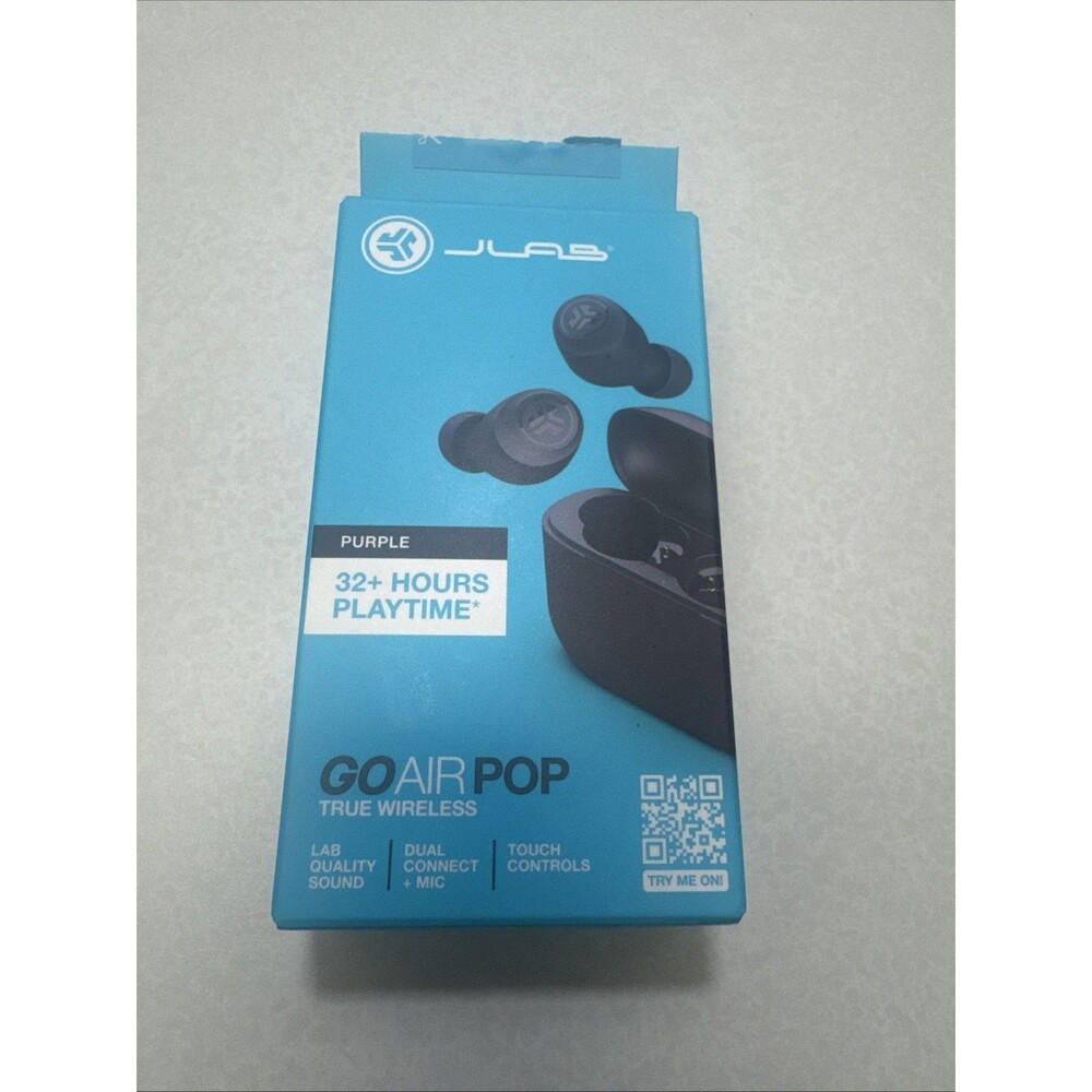 JLab Go Air Pop True Wireless Bluetooth Earbuds Touch Sensors Dual Connect Black